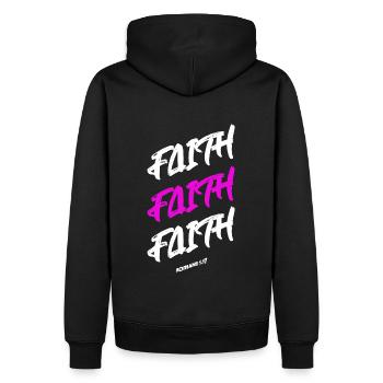 Faith Romans 1,17 - Männer Premium Bio Hoodie - Schwarz - Hinten - Nico (187cm)