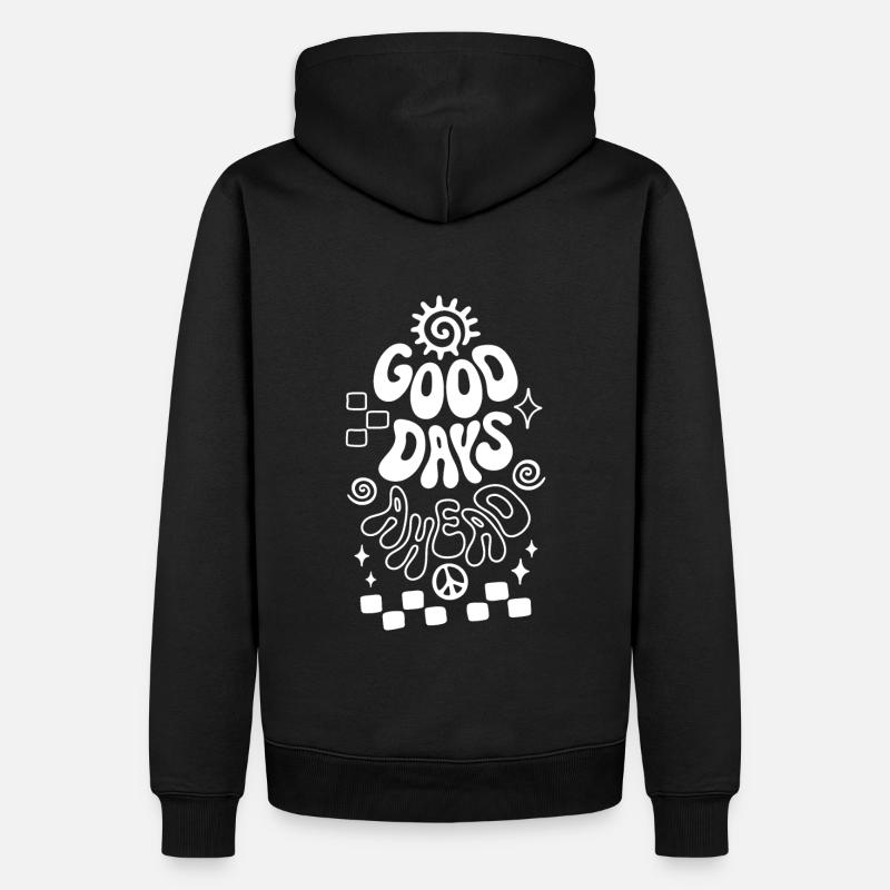 Good Days Ahead Vibe Retro Saying - Sweat à capuche Premium bio Homme - noir