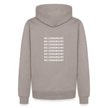 PAS DE CENSURE - Sweat à capuche Premium bio Homme - taupe - Dos - Nico (187cm)