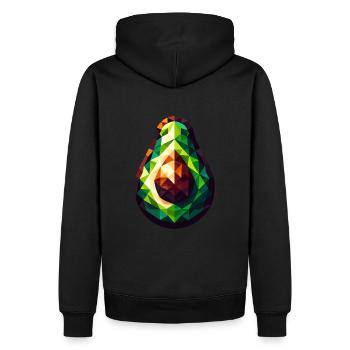 Abstrakte geometrische Avocado - Farbdesign - Männer Premium Bio Hoodie - Schwarz - Hinten - Nico (187cm)