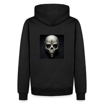 Skull - Männer Premium Bio Hoodie - Schwarz - Hinten - Nico (187cm)