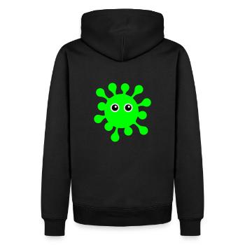 ★ Couleurs de conception modifiables ★ Virus aux yeux écarquillés - Sweat à capuche Premium bio Homme - noir - Dos - Nico (187cm)