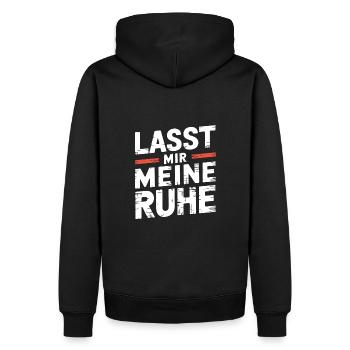 Lasst mir meine Ruhe - einfach in Ruhe lassen - Männer Premium Bio Hoodie - Schwarz - Hinten - Nico (187cm)