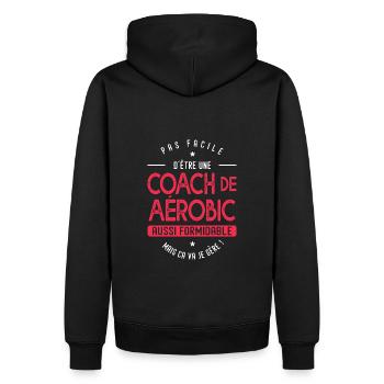 coach Aérobic formidable cadeau humour aérobic - Sweat à capuche Premium bio Homme - noir - Dos - Nico (187cm)