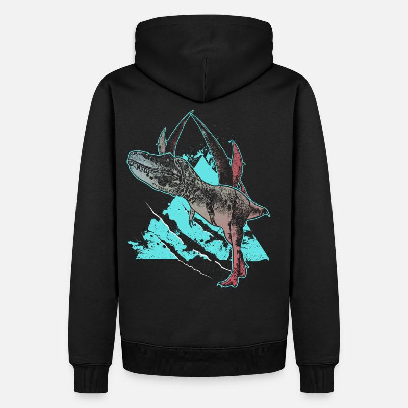 Dinosaurier Jäger Tarbosaurus Fossil Reptil - Männer Premium Bio Hoodie - Schwarz