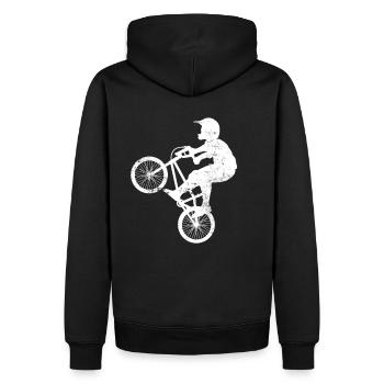 BMX - Männer Premium Bio Hoodie - Schwarz - Hinten - Nico (187cm)