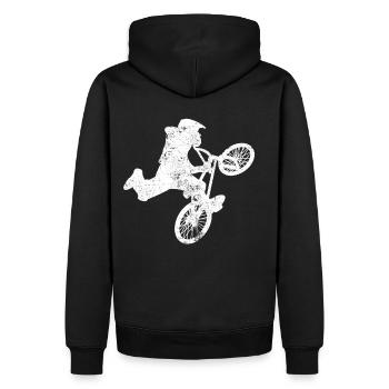 BMX - Sweat à capuche Premium bio Homme - noir - Dos - Nico (187cm)