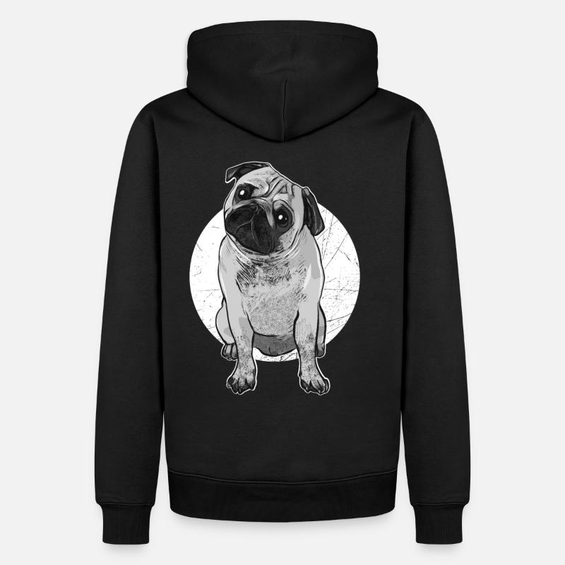 Mops - Männer Premium Bio Hoodie - Schwarz