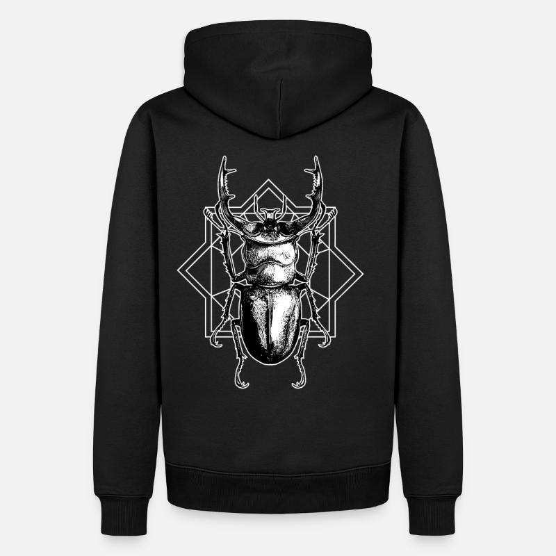 Hirschkäfer geometrisch - Männer Premium Bio Hoodie - Schwarz