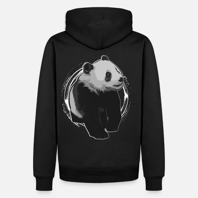 Panda - Männer Premium Bio Hoodie - Schwarz