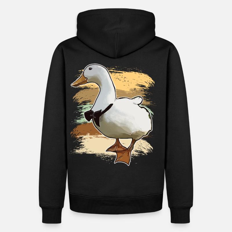 Oie avec un arc - Sweat à capuche Premium bio Homme - noir