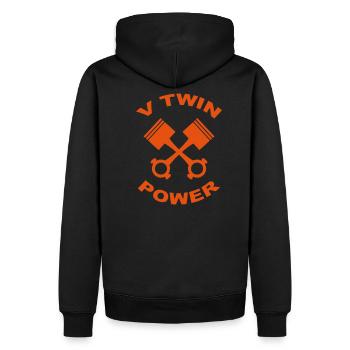 V Twin Power - Männer Premium Bio Hoodie - Schwarz - Hinten - Nico (187cm)