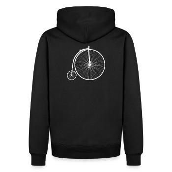 grand bi (motif blanc) - Sweat à capuche Premium bio Homme - noir - Dos - Nico (187cm)