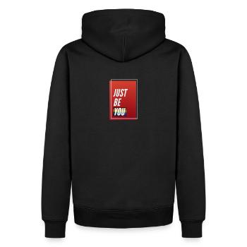 Just be You (sois toi-même) - Sweat à capuche Premium bio Homme - noir - Dos - Nico (187cm)