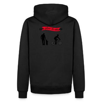 Mon plan de retraite petit-fils et vélo - Sweat à capuche Premium bio Homme - noir - Dos - Nico (187cm)
