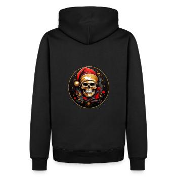 Crâne comme crâne de Père Noël avec chapeau de Père Noël - Sweat à capuche Premium bio Homme - noir - Dos - Nico (187cm)