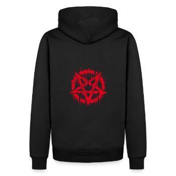 Torn Pentagram Occult Sign - Men’s Premium Organic Hoodie - black - Back - Nico (187cm)