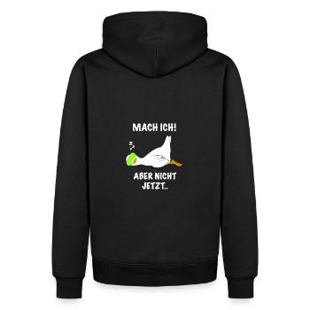 Ente lustig faul Spruch - Männer Premium Bio Hoodie - Schwarz - Hinten - Nico (187cm)