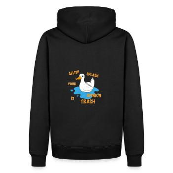 Lustige Ente Spruch - Männer Premium Bio Hoodie - Schwarz - Hinten - Nico (187cm)