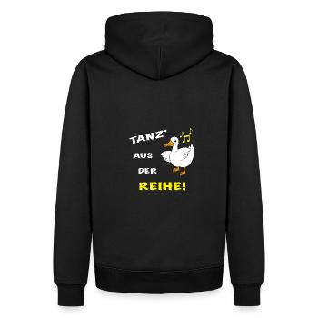 Ente tanzen Spruch Tanz' aus der Reihe - Männer Premium Bio Hoodie - Schwarz - Hinten - Nico (187cm)
