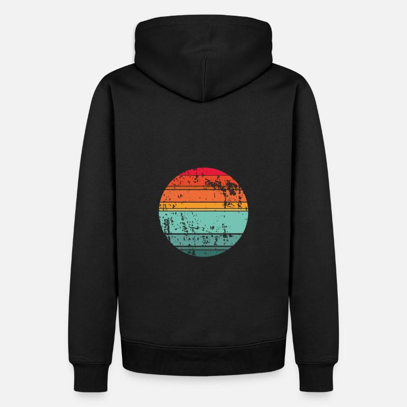 Cercle d’arrière-plan rétro Sunset - Sweat à capuche Premium bio Homme - noir