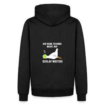 Ente lustig faul Spruch - Männer Premium Bio Hoodie - Schwarz - Hinten - Nico (187cm)