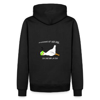 Ente lustig faul Spruch - Männer Premium Bio Hoodie - Schwarz - Hinten - Nico (187cm)