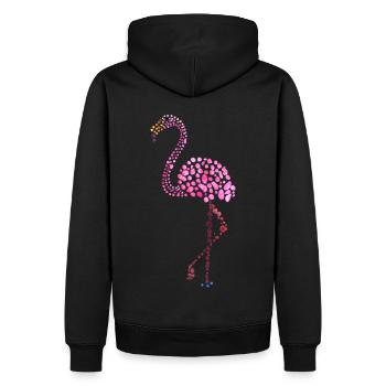flamingo pink watercolor drops - Men’s Premium Organic Hoodie - black - Back - Nico (187cm)