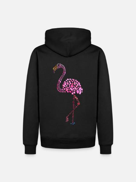 flamingo pink watercolor drops - Men’s Premium Organic Hoodie - black