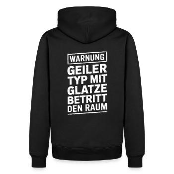 Glatzenträger Haarausfall , Lustiges Glatzen - Männer Premium Bio Hoodie - Schwarz - Hinten - Nico (187cm)