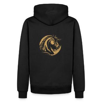Motivational horse - Men’s Premium Organic Hoodie - black - Back - Nico (187cm)