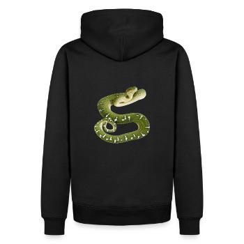 Snake reptile green white - Men’s Premium Organic Hoodie - black - Back - Nico (187cm)