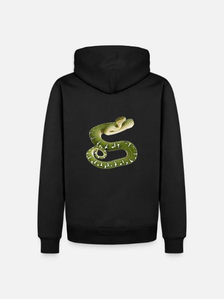Snake reptile green white - Men’s Premium Organic Hoodie -