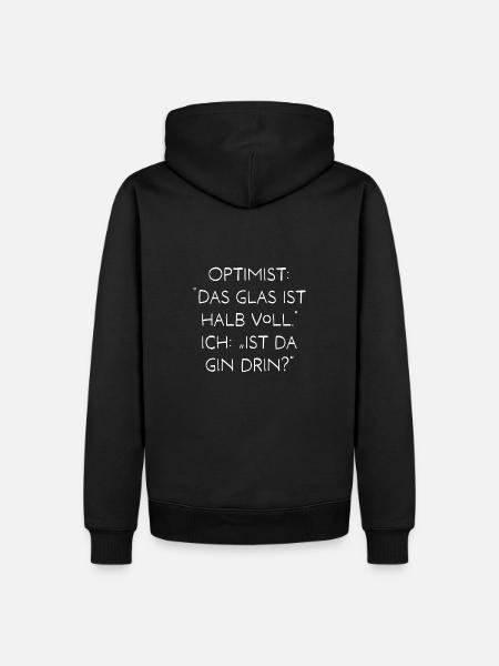 GIN - Der Optimist - Männer Premium Bio Hoodie - Schwarz