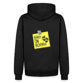 baby on board - Sweat à capuche Premium bio Homme - noir - Dos - Nico (187cm)