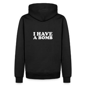 J’ai une bombe pour hommes et femmes - Sweat à capuche Premium bio Homme - noir - Dos - Nico (187cm)