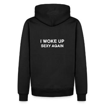 Je me suis réveillé sexy à nouveau drôle Dire humoristique - Sweat à capuche Premium bio Homme - noir - Dos - Nico (187cm)