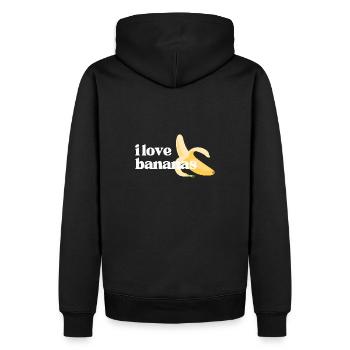 J’adore les bananes - Sweat à capuche Premium bio Homme - noir - Dos - Nico (187cm)