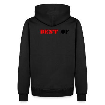 BEST OF - Männer Premium Bio Hoodie - Schwarz - Hinten - Nico (187cm)