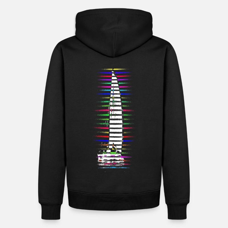 VOILIER CATAMARAN - Sweat à capuche Premium bio Homme - noir