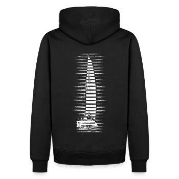 Katamaran Boot Segeln - Männer Premium Bio Hoodie - Schwarz - Hinten - Nico (187cm)