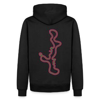 KISS ART LINEART - Sweat à capuche Premium bio Homme - noir - Dos - Nico (187cm)