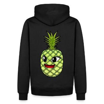 Fruit Foxes Fruit Summer Pineapple - Men’s Premium Organic Hoodie - black - Back - Nico (187cm)