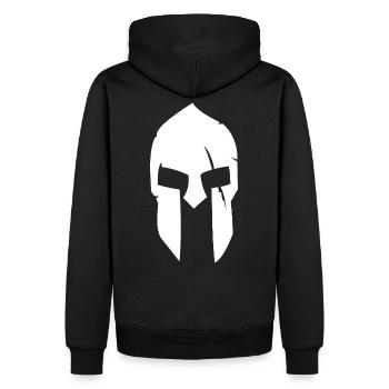Conception spartiate - Sweat à capuche Premium bio Homme - noir - Dos - Nico (187cm)