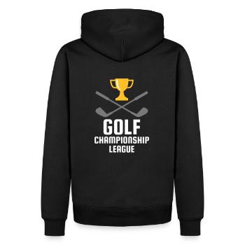 Golf championship league (Golfschläger, Pokal) - Männer Premium Bio Hoodie - Schwarz - Hinten - Nico (187cm)