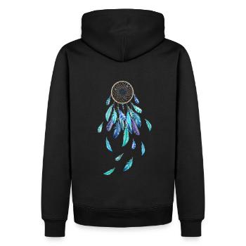 Dreamcatcher rêves bleus - Sweat à capuche Premium bio Homme - noir - Dos - Nico (187cm)