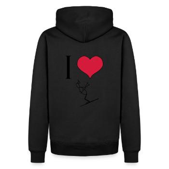 I love skiing - Men’s Premium Organic Hoodie - black - Back - Nico (187cm)