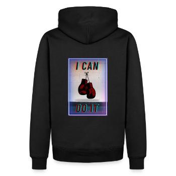 JE PEUX LE FAIRE - Sweat à capuche Premium bio Homme - noir - Dos - Nico (187cm)