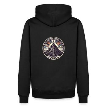 Erklimme jeden Berg - Männer Premium Bio Hoodie - Schwarz - Hinten - Nico (187cm)
