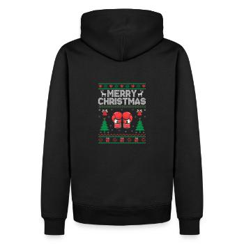 Noël Joyeux Noël Boxer Sports Force Athlète - Sweat à capuche Premium bio Homme - noir - Dos - Nico (187cm)